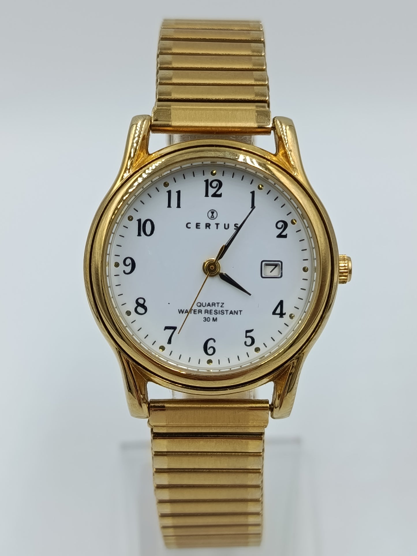 Certus Damen Uhr Goldfarben Quarz Armbanduhr Elastisches Band