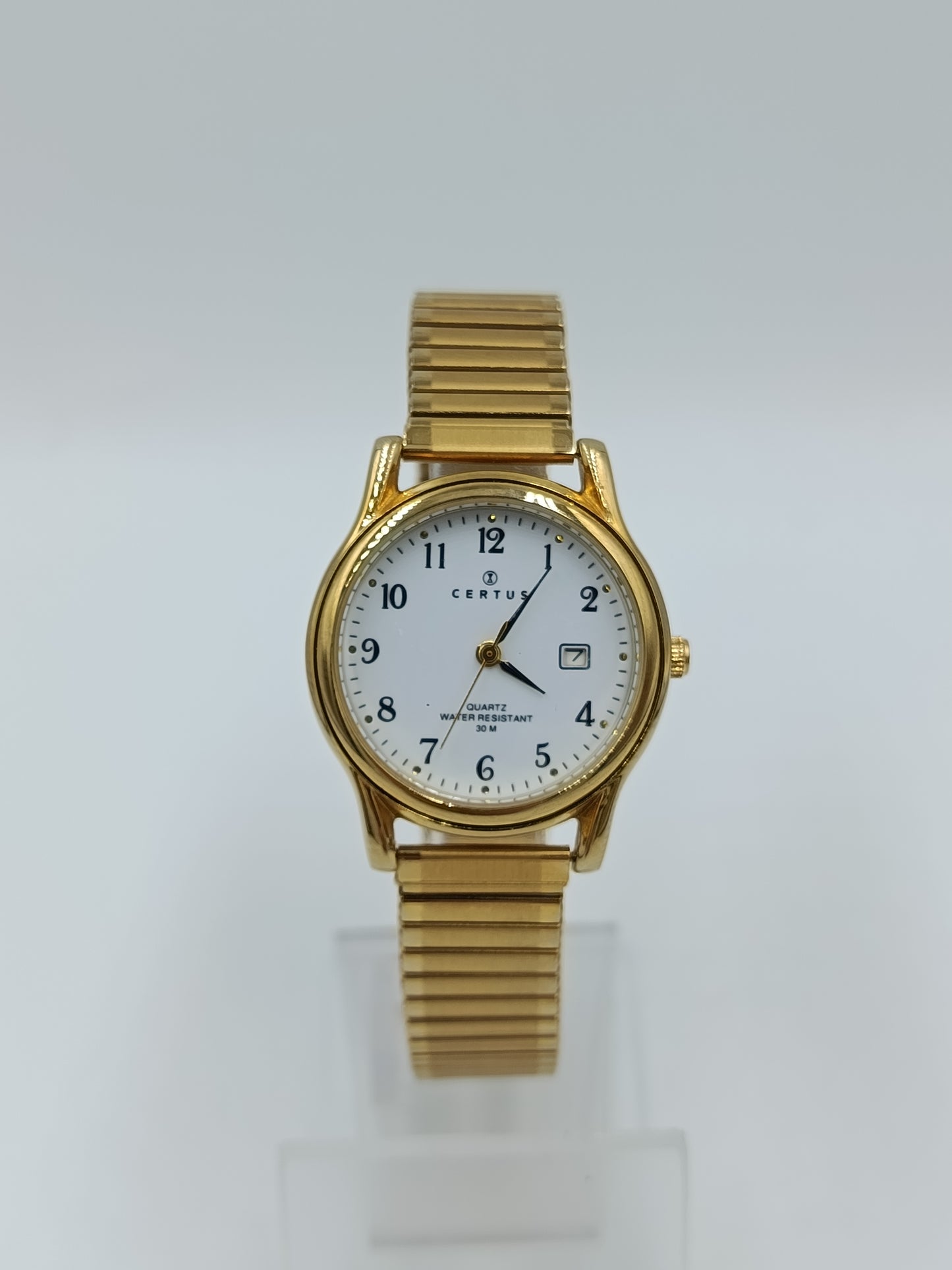 Certus Damen Uhr Goldfarben Quarz Armbanduhr Elastisches Band