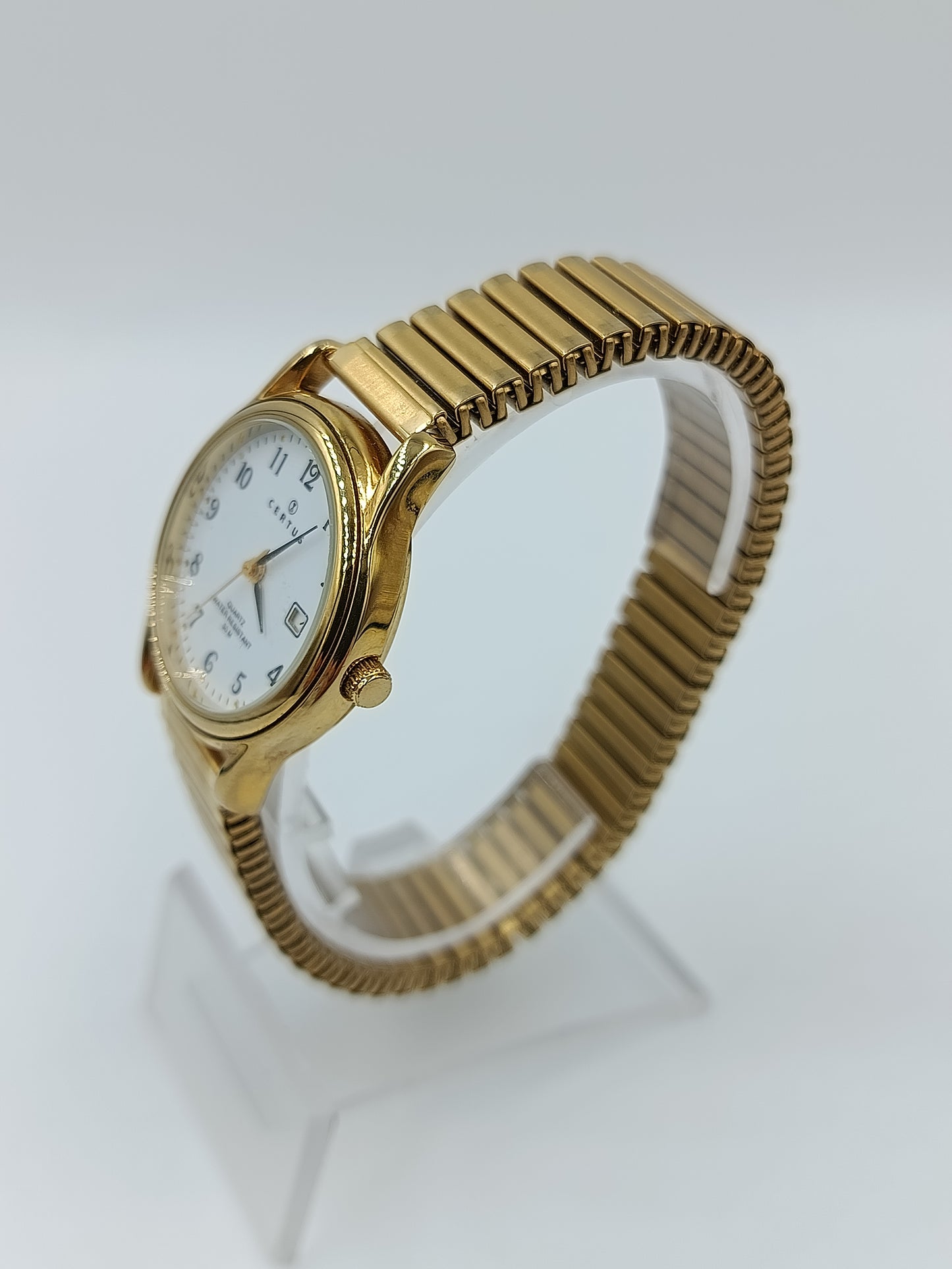 Certus Damen Uhr Goldfarben Quarz Armbanduhr Elastisches Band