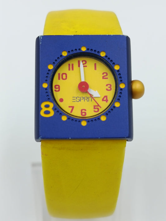 Farbenfrohe Esprit Kinderuhr Bunt Gelb Blau Armbanduhr