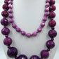Lange Statement Kette Lila Facettierte Perlen Collier 90 cm