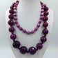 Lange Statement Kette Lila Facettierte Perlen Collier 90 cm