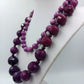 Lange Statement Kette Lila Facettierte Perlen Collier 90 cm