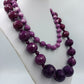 Lange Statement Kette Lila Facettierte Perlen Collier 90 cm
