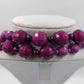 Lange Statement Kette Lila Facettierte Perlen Collier 90 cm