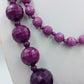 Lange Statement Kette Lila Facettierte Perlen Collier 90 cm