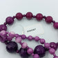 Lange Statement Kette Lila Facettierte Perlen Collier 90 cm