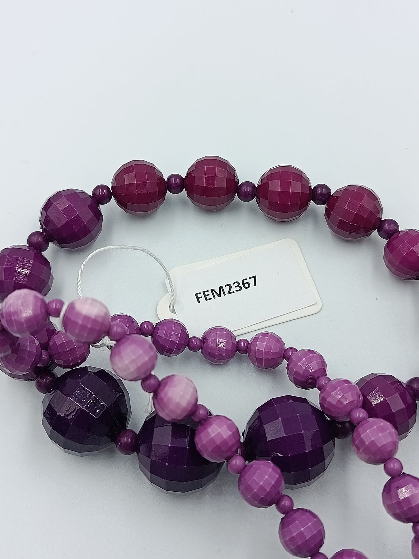 Lange Statement Kette Lila Facettierte Perlen Collier 90 cm