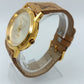 Damen Uhr Goldfarben mit Lederarmband 24 cm