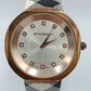 Damen Uhr Roségoldfarben mit kariertem Armband Strassbesatz