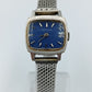 Damen Uhr Silberfarben mit blauem Zifferblatt Vintage Stil