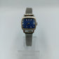 Damen Uhr Silberfarben mit blauem Zifferblatt Vintage Stil