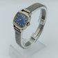 Damen Uhr Silberfarben mit blauem Zifferblatt Vintage Stil