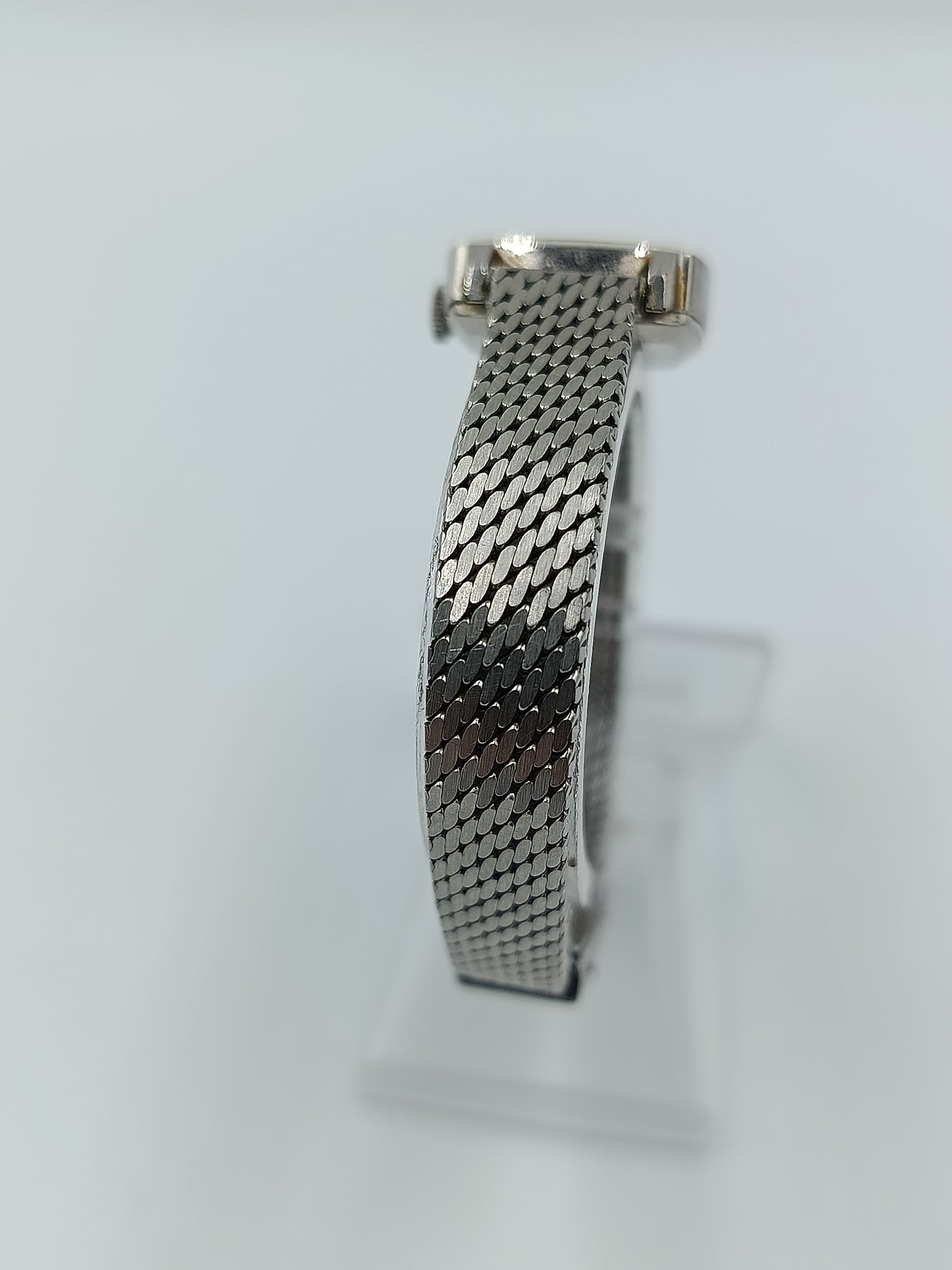 Damen Uhr Silberfarben mit blauem Zifferblatt Vintage Stil