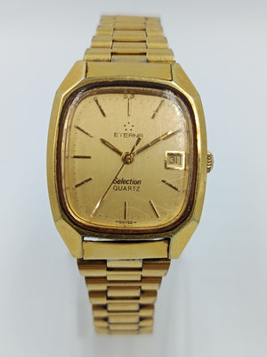 Damen Uhr Goldfarben Vintage mit Datumsanzeige