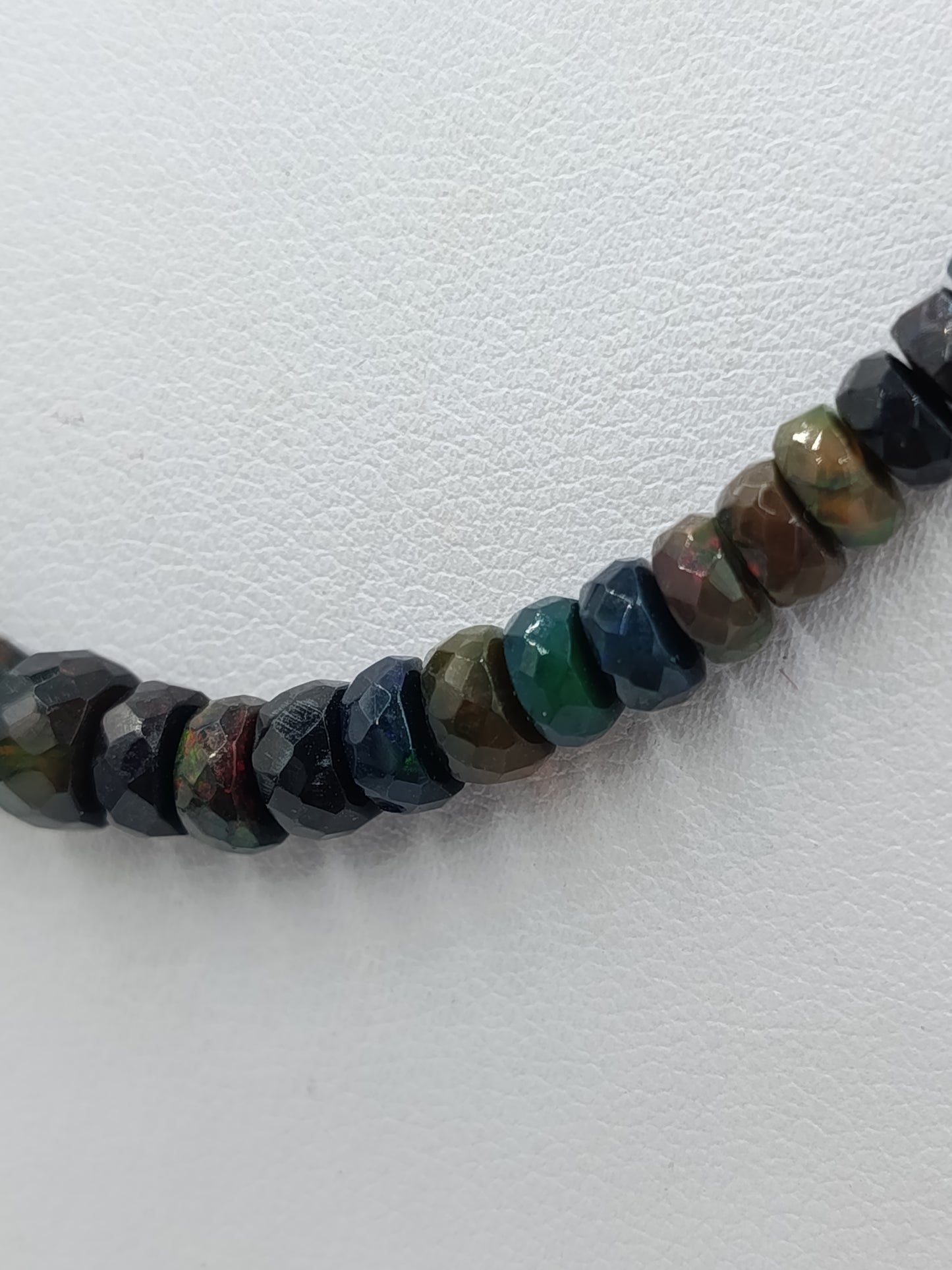 Edelstein Kette facettiert bunt 925 Silber Verschluss