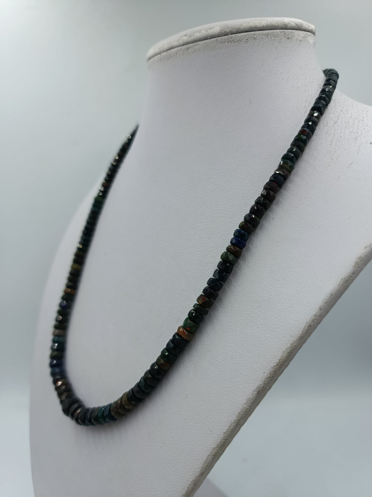 Edelstein Kette facettiert bunt 925 Silber Verschluss