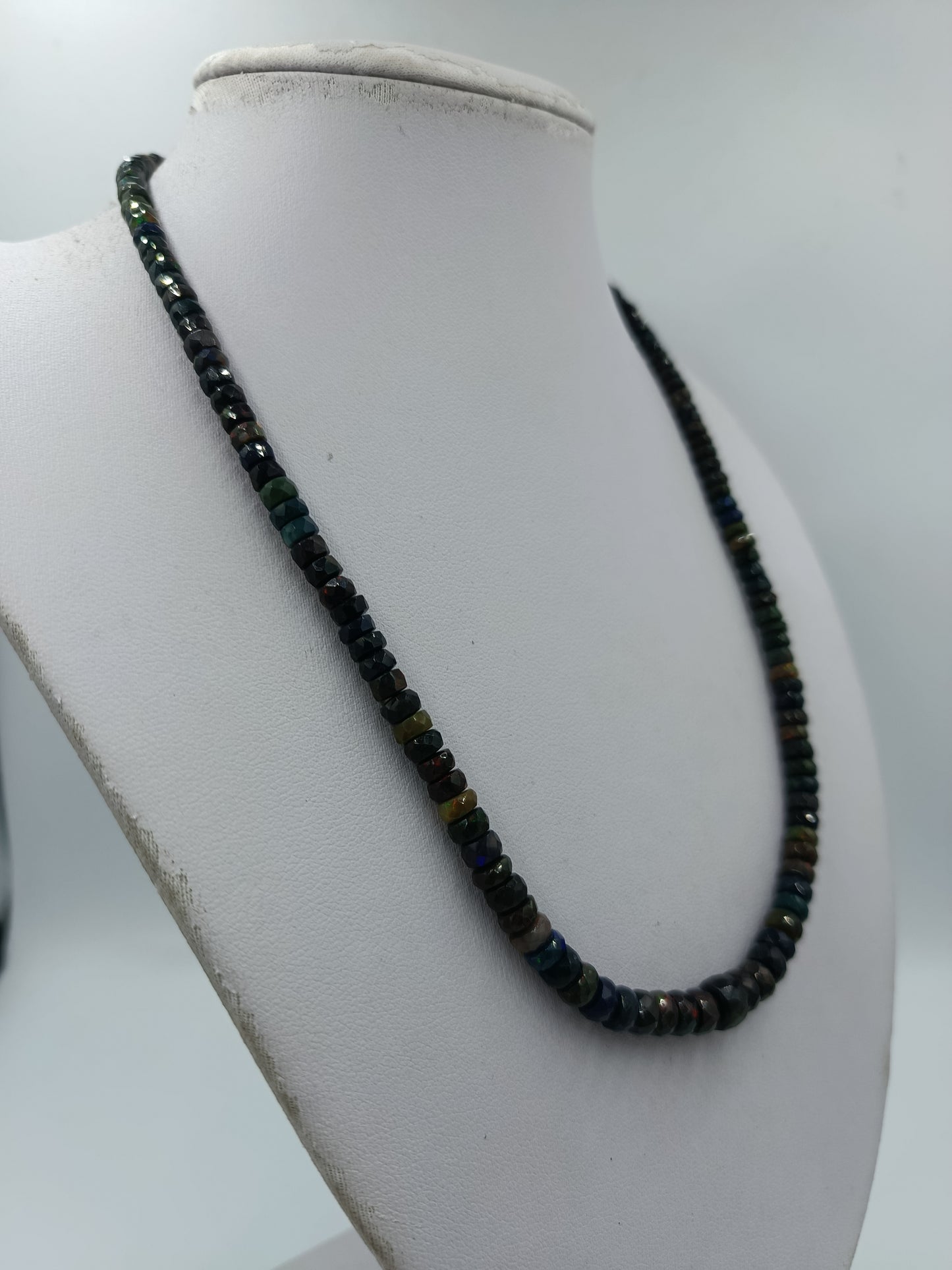 Edelstein Kette facettiert bunt 925 Silber Verschluss