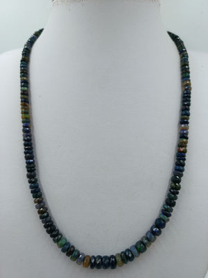 Edelstein Kette facettiert multicolor 925 Silber Verschluss 50 cm