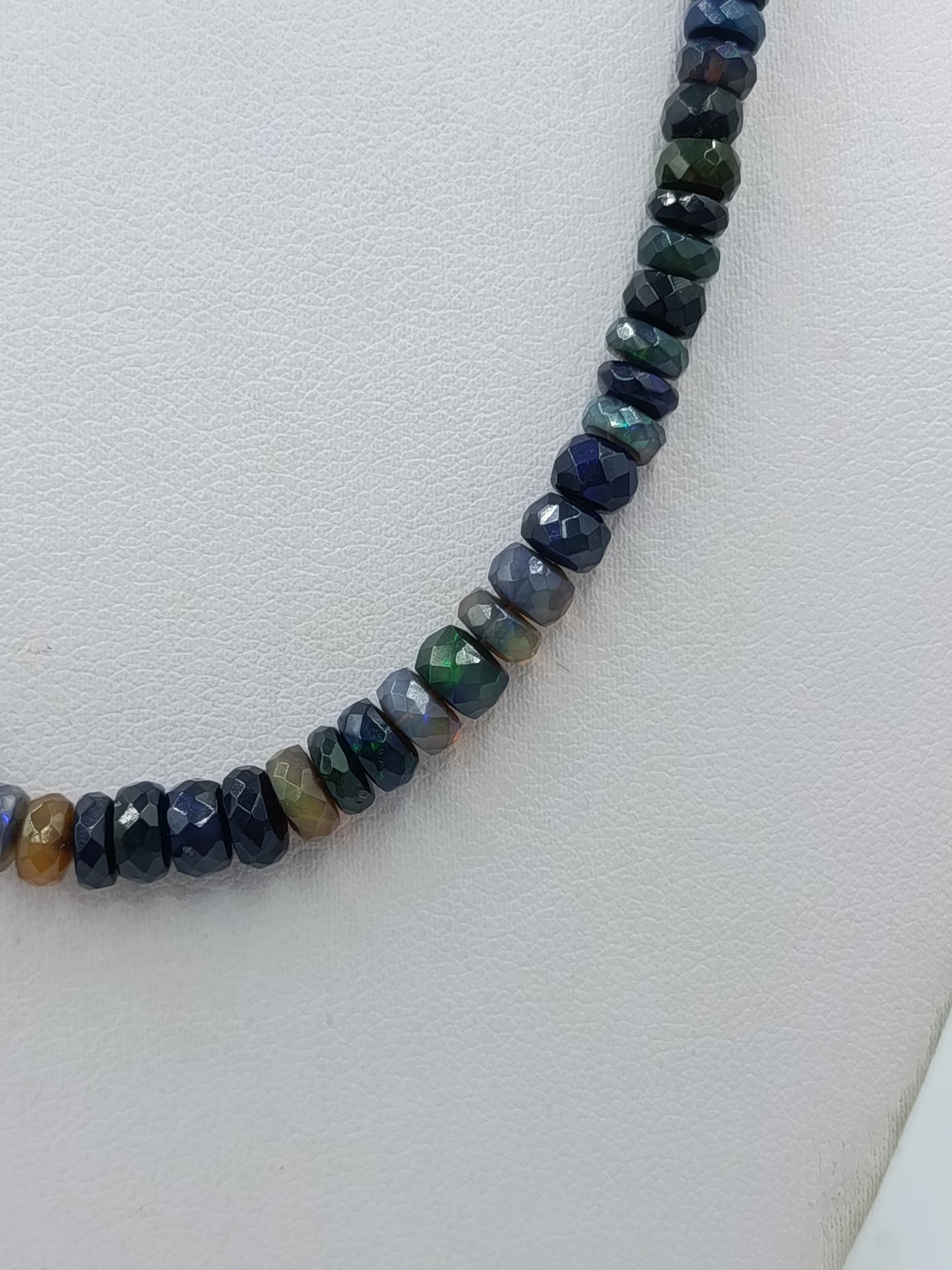 Edelstein Kette facettiert multicolor 925 Silber Verschluss 50 cm