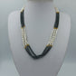 Mehrreihige Perlenkette schwarz weiß gold 43 cm elegant