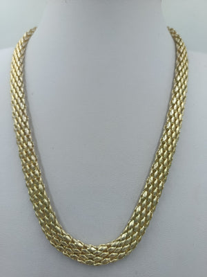 Auffällige und elegante Statement Kette goldfarben geflochten