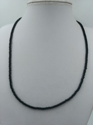 Elegante schwarze Spinell Kette facettiert 925 Silber 51 cm