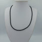 Elegante schwarze Spinell Kette facettiert 925 Silber 51 cm