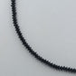 Elegante schwarze Spinell Kette facettiert 925 Silber 51 cm