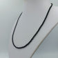 Elegante schwarze Spinell Kette facettiert 925 Silber 51 cm