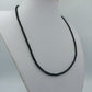 Elegante schwarze Spinell Kette facettiert 925 Silber 51 cm