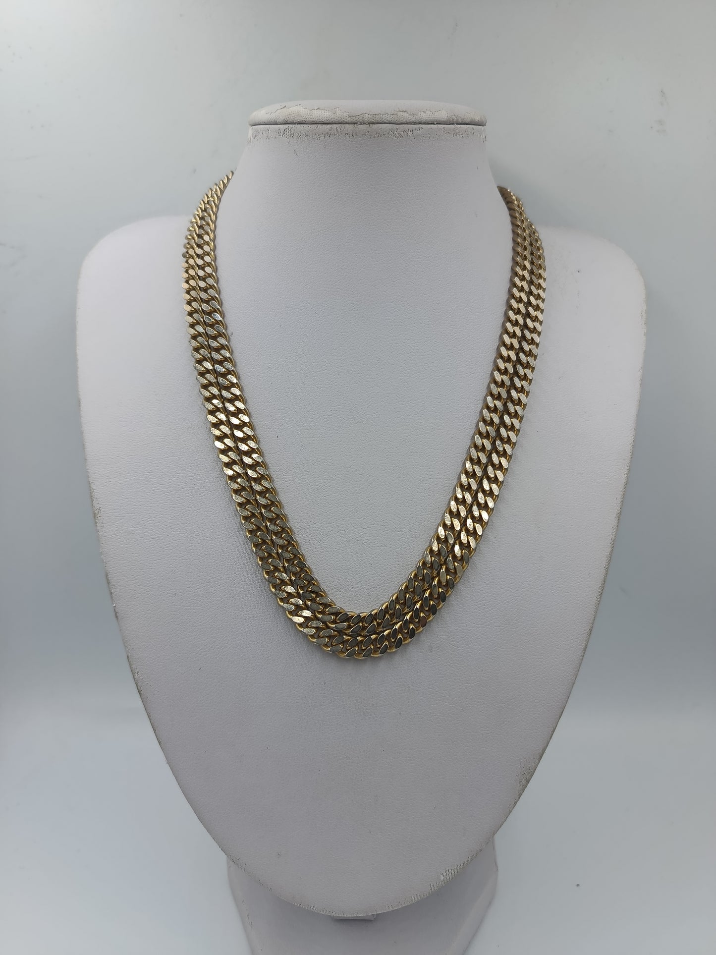 Vintage Statement Kette goldfarben 88 cm massiv Look