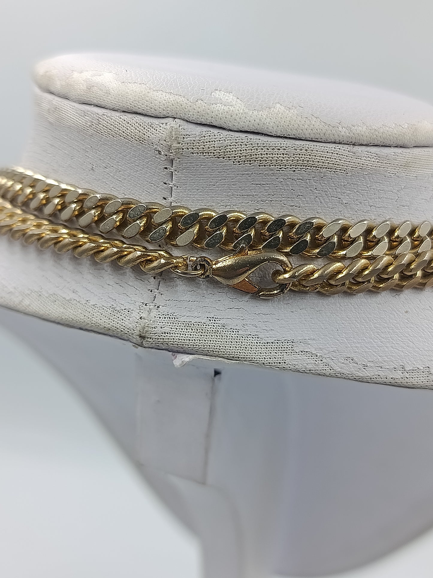 Vintage Statement Kette goldfarben 88 cm massiv Look