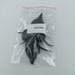 Vintage Brosche Blume schwarz matt mit Strassstein 11 cm
