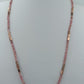 Zarte Edelstein Kette rosa mit 925 Silber vergoldet 51 cm