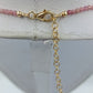 Zarte Edelstein Kette rosa mit 925 Silber vergoldet 51 cm