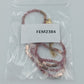 Zarte Edelstein Kette rosa mit 925 Silber vergoldet 51 cm