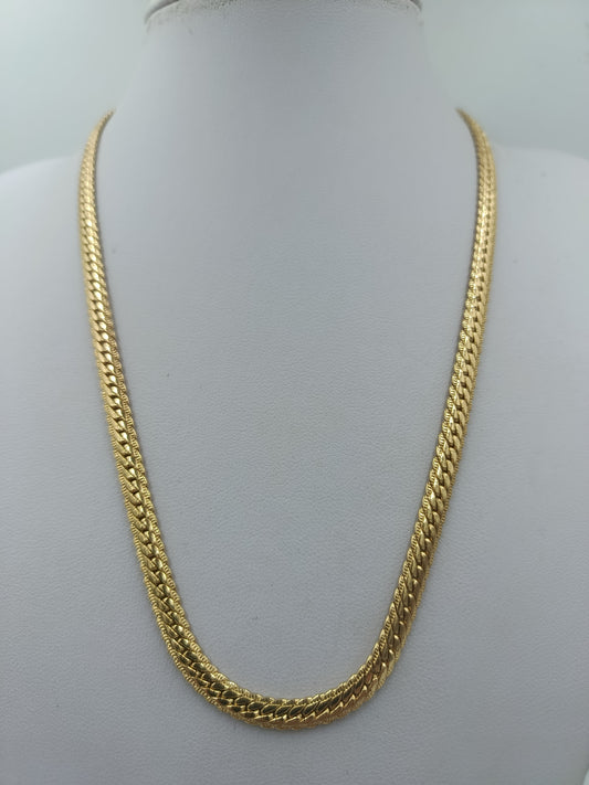 Stilvolle Vintage Kette doppelt Panzerkette goldfarben