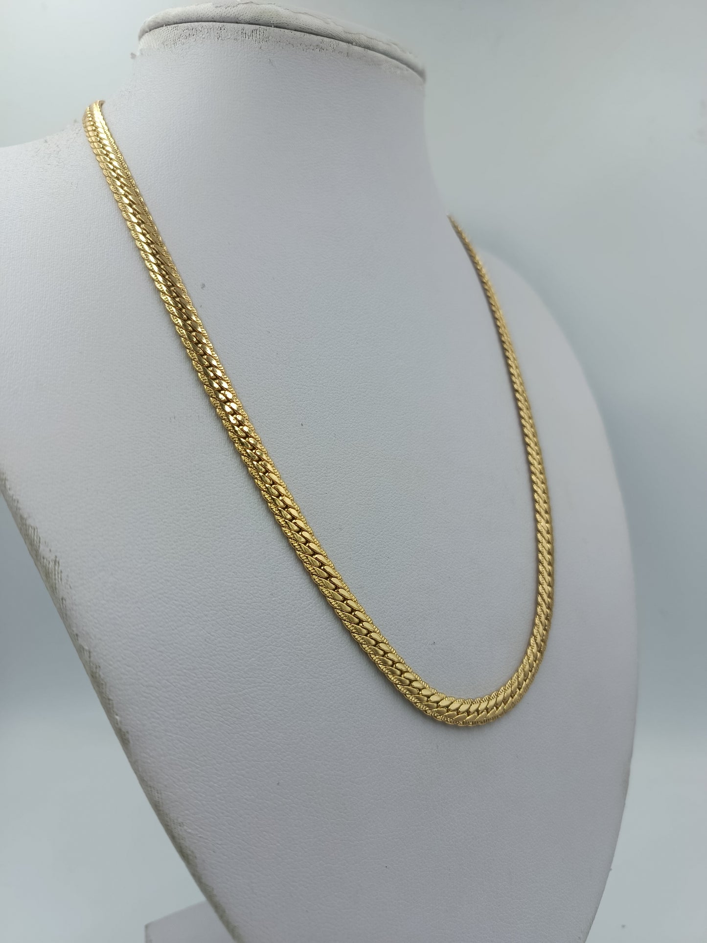 Stilvolle Vintage Kette doppelt Panzerkette goldfarben