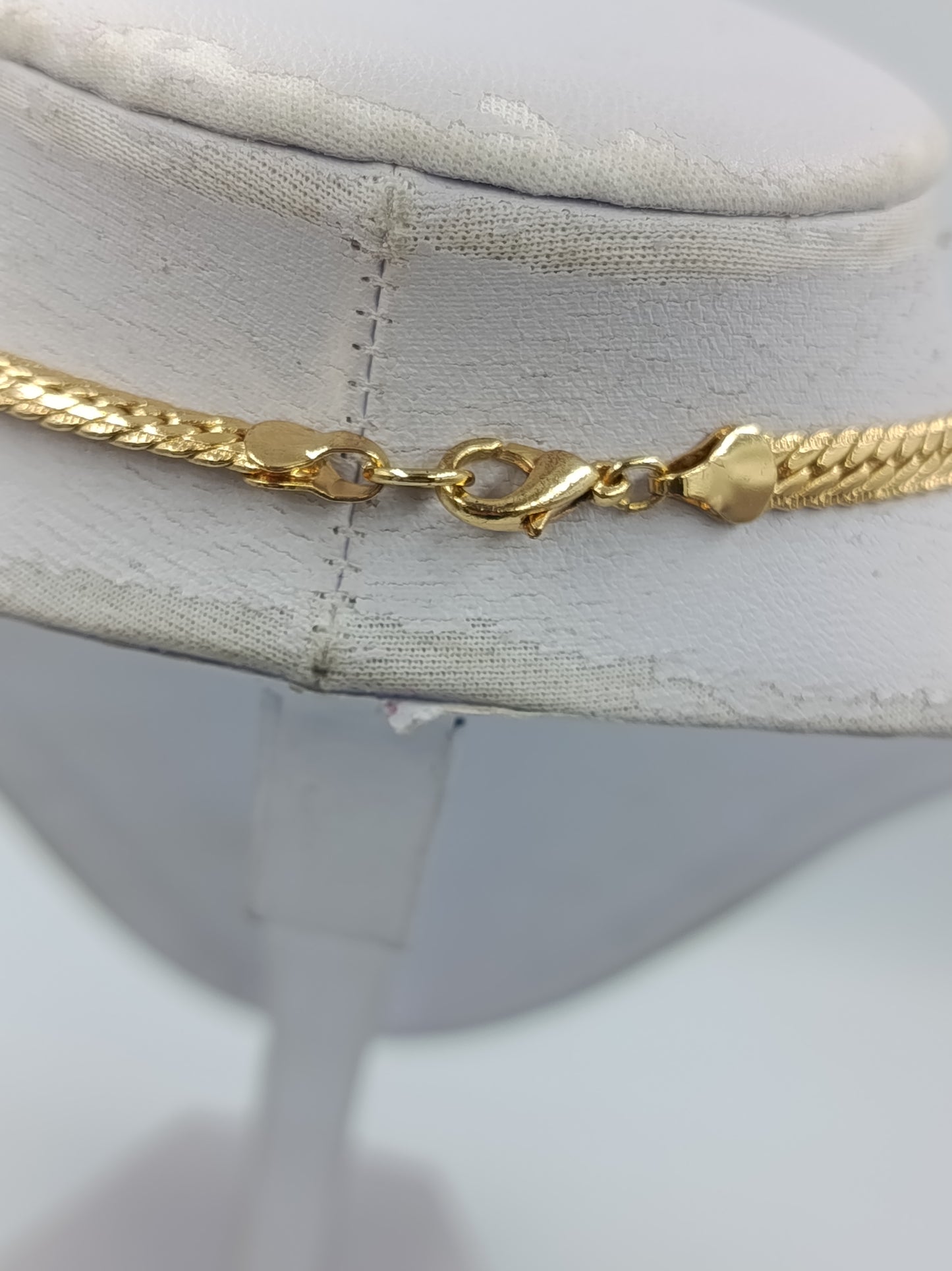 Stilvolle Vintage Kette doppelt Panzerkette goldfarben
