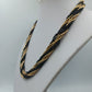 Vintage Statement Kette Schwarz Gold Mehrreihig Geflochten 85 cm