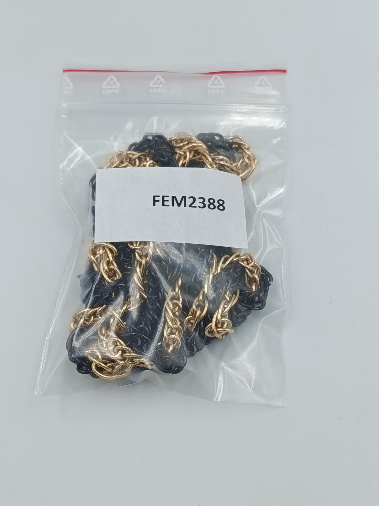 Vintage Statement Kette Schwarz Gold Mehrreihig Geflochten 85 cm