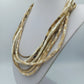 Vintage Multi Strang Kette Perlmutt Naturtöne Statement Collier