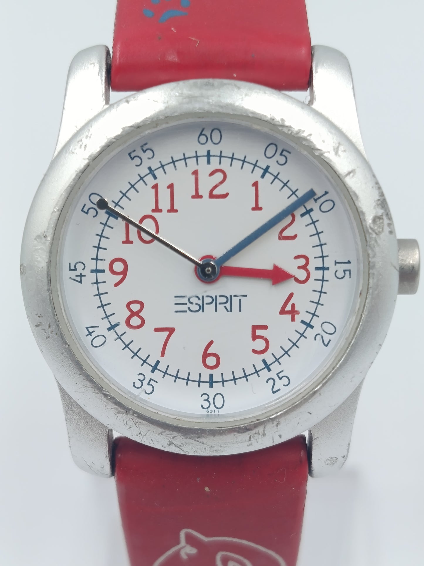 ESPRIT Kinderuhr Rot Katze Motiv Armbanduhr Quarz