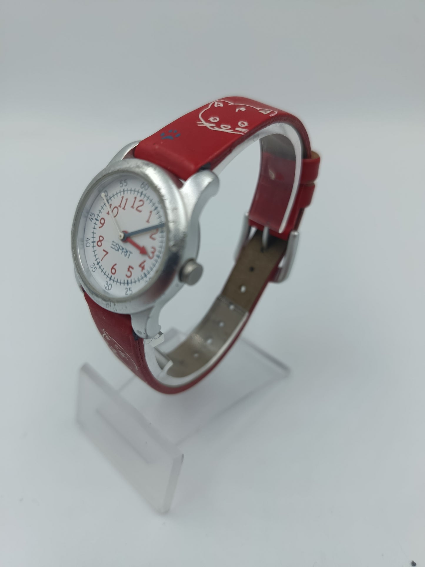ESPRIT Kinderuhr Rot Katze Motiv Armbanduhr Quarz