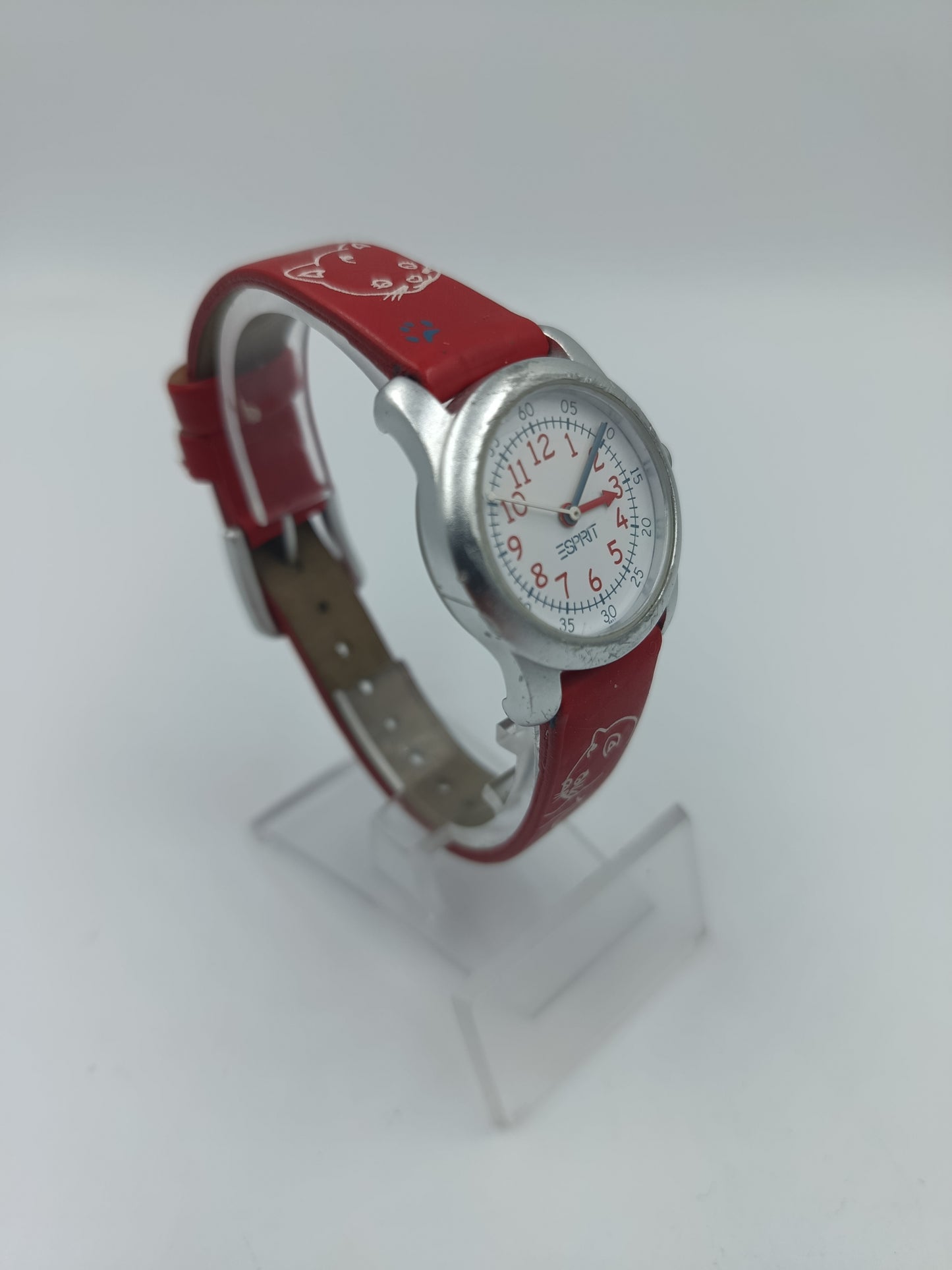 ESPRIT Kinderuhr Rot Katze Motiv Armbanduhr Quarz