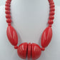 Statement Kette Rot große Perlen Vintage Halskette auffällig Modeschmuck