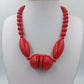 Statement Kette Rot große Perlen Vintage Halskette auffällig Modeschmuck