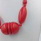 Statement Kette Rot große Perlen Vintage Halskette auffällig Modeschmuck