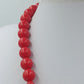 Statement Kette Rot große Perlen Vintage Halskette auffällig Modeschmuck